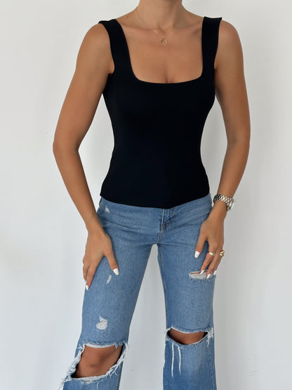 Stretchy Square Neck Top