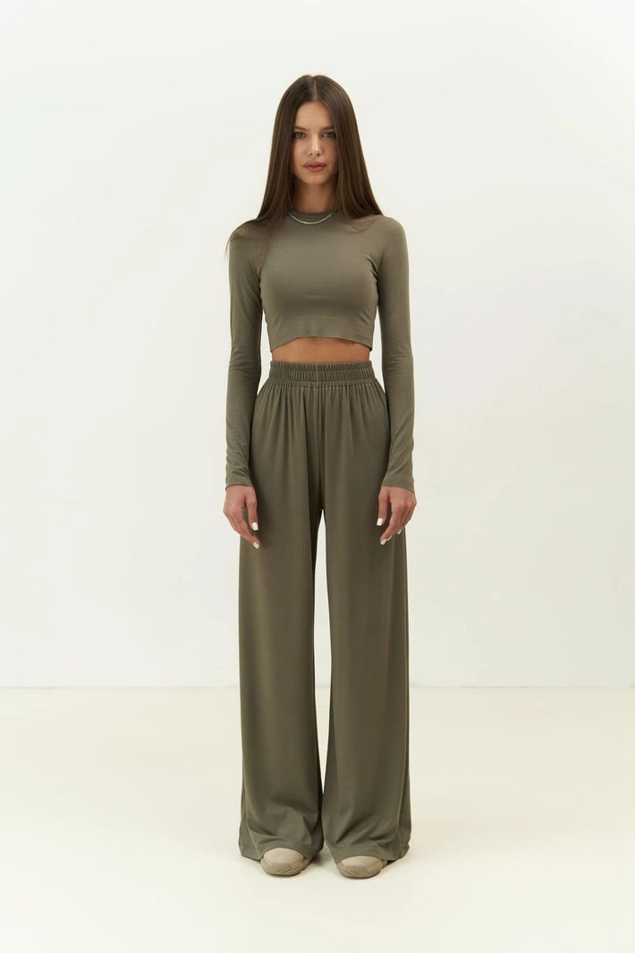 Jany Long Sleeve Crop & Pants Set