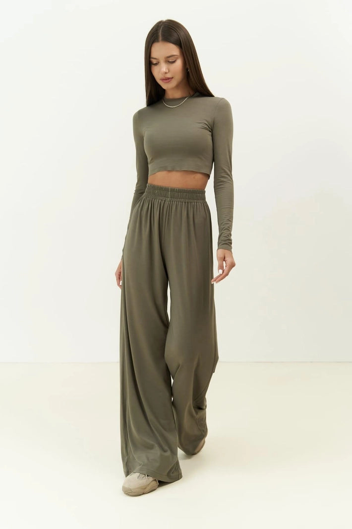 Jany Long Sleeve Crop & Pants Set