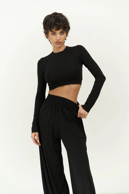 Jany Long Sleeve Crop & Pants Set