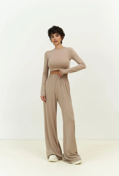 Jany Long Sleeve Crop & Pants Set