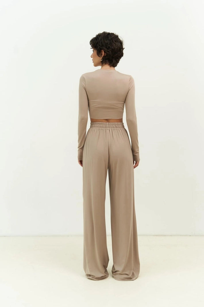 Jany Long Sleeve Crop & Pants Set