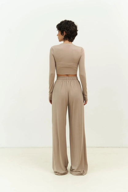 Jany Long Sleeve Crop & Pants Set