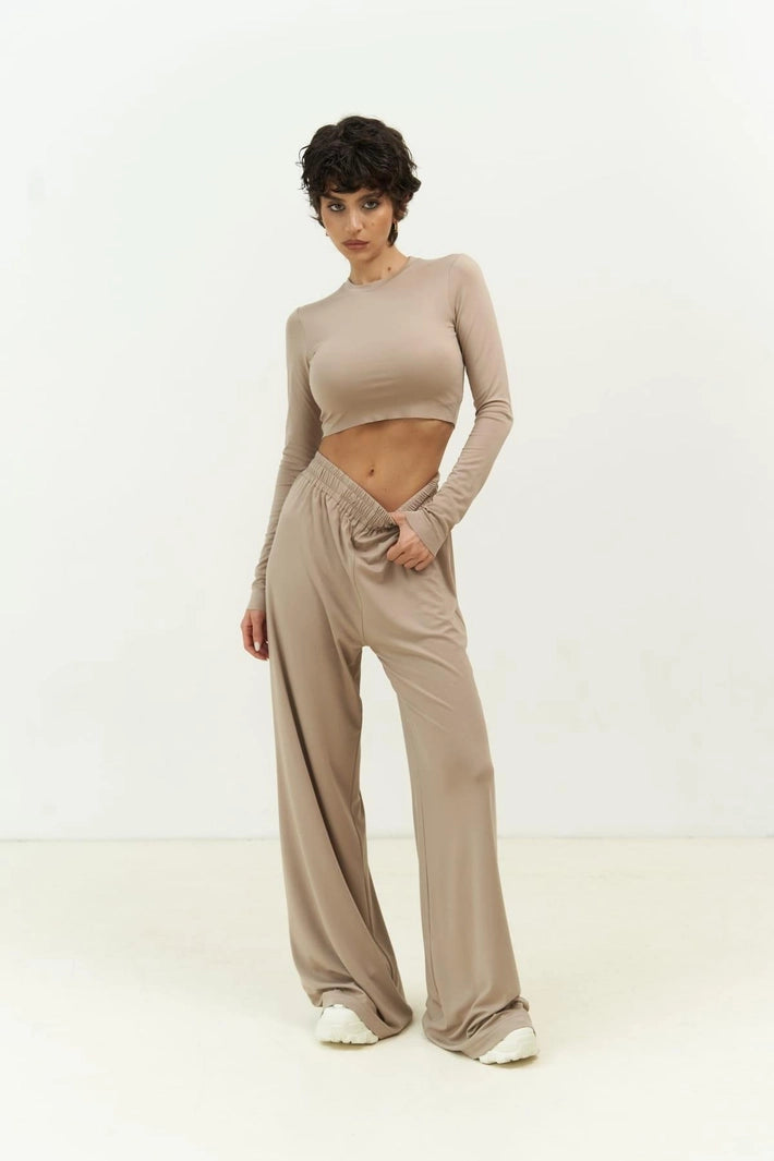 Jany Long Sleeve Crop & Pants Set