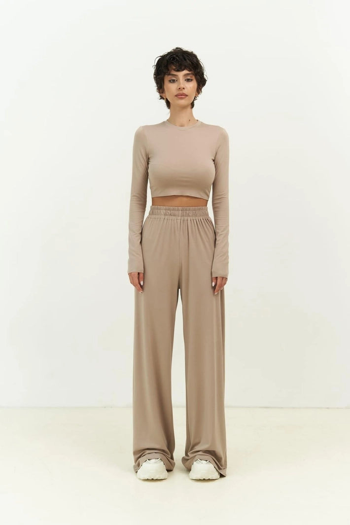 Jany Long Sleeve Crop & Pants Set