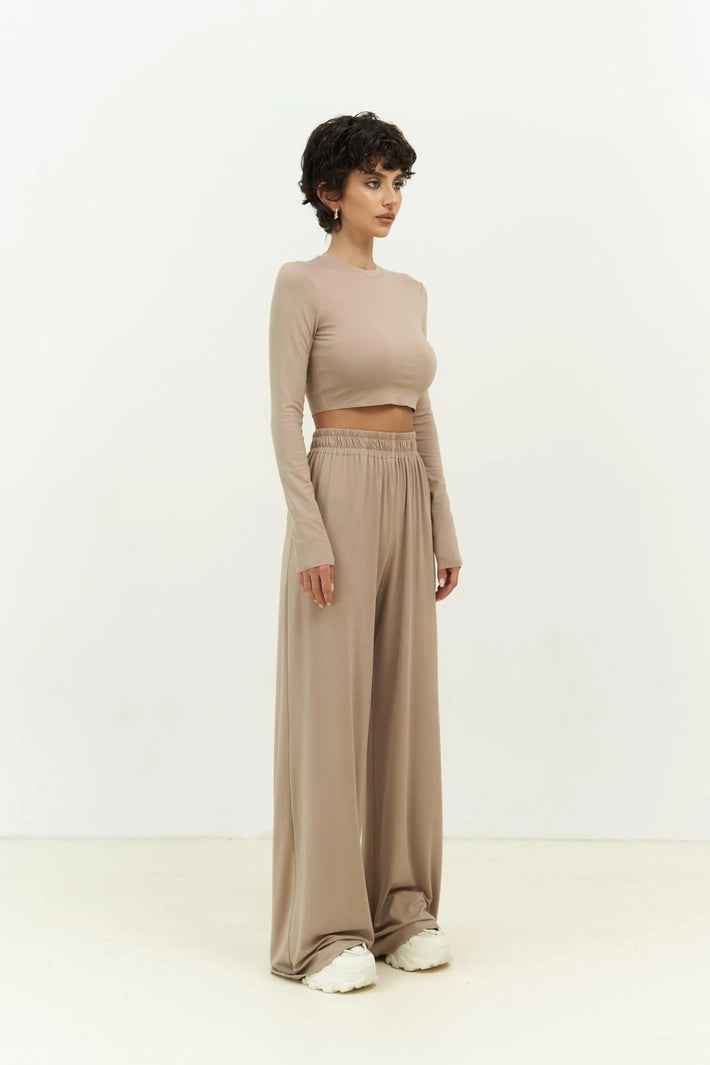 Jany Long Sleeve Crop & Pants Set