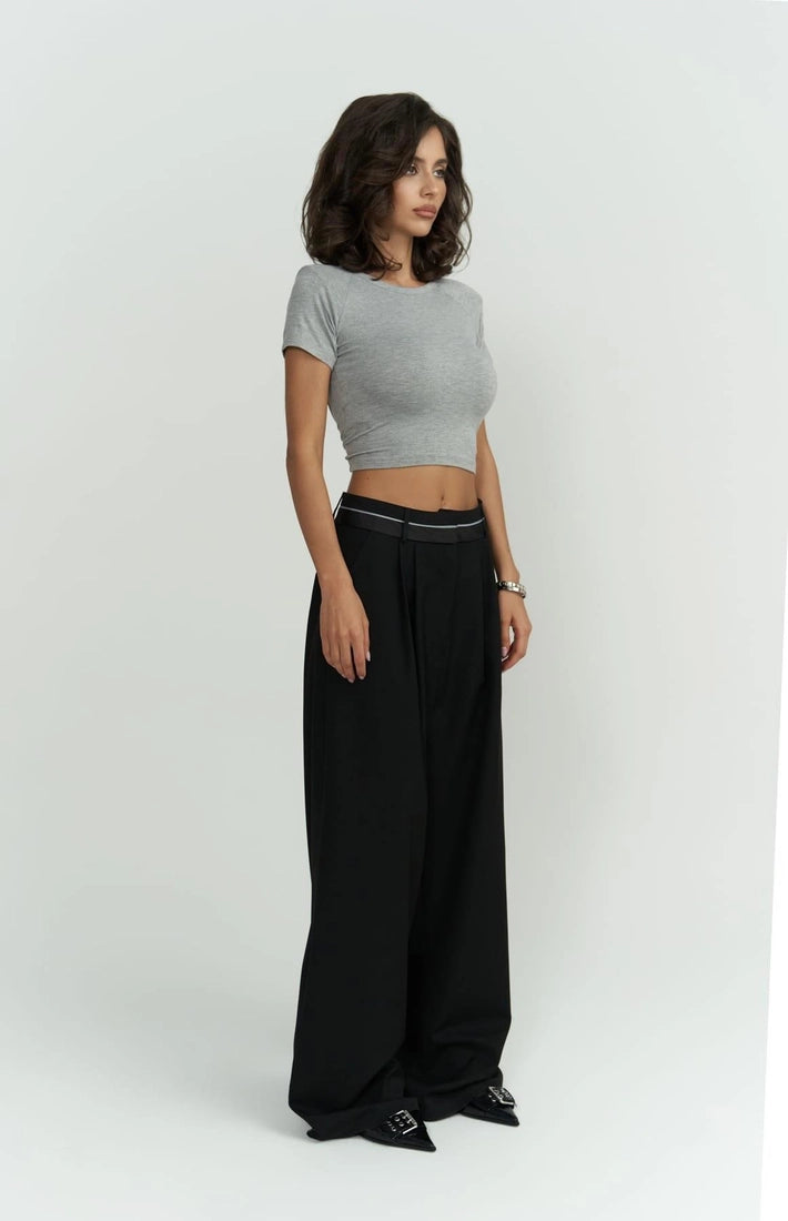 The Perla Back-Tie Padded Crop Blouse