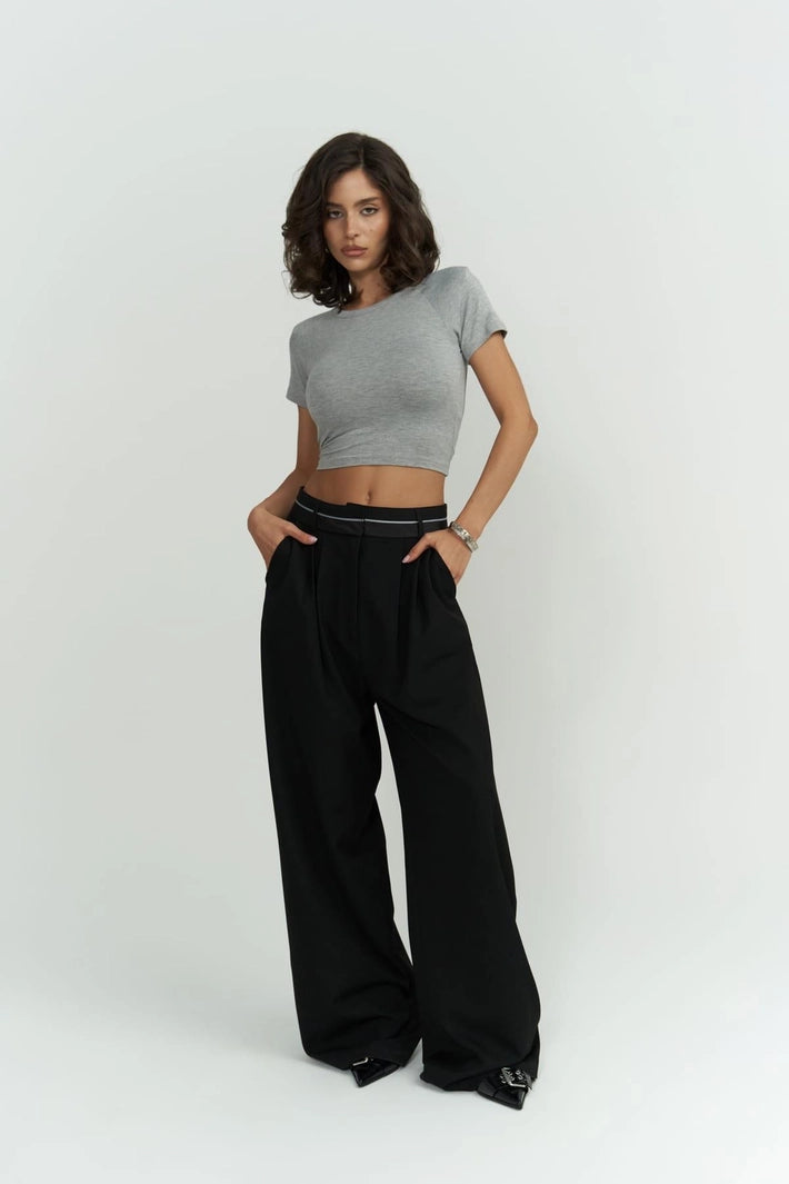 The Perla Back-Tie Padded Crop Blouse